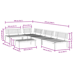 5 Piece Garden Pallet Sofa Set in Solid Acacia Wood - Perfect for Outdoor Patio