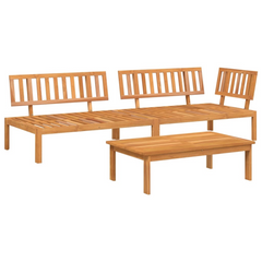 3 Piece Solid Acacia Wood Garden Pallet Sofa Set for Patio | Durable & Stylish Outdoor Furniture