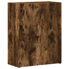 Smoked Oak File Cabinet - 60x32x77.5 cm - Engineered Wood Office Storage