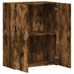 Smoked Oak File Cabinet - 60x32x77.5 cm - Engineered Wood Office Storage