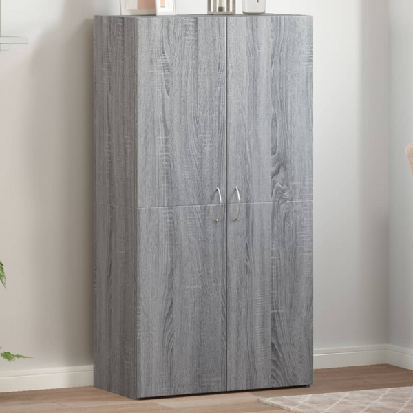 Grey Sonoma File Cabinet, Engineered Wood - 60x32x115 cm - Modern Office Storage Solution