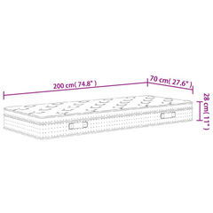 Pocket Spring Mattress Medium 70x200 cm - Ultra Comfort, Breathable, Ergonomic Support