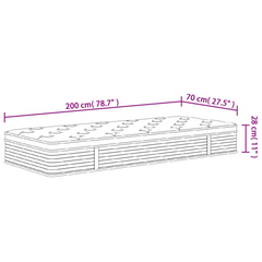 Pocket Spring Mattress Medium Plus - 70x200 cm - Optimal Comfort and Support