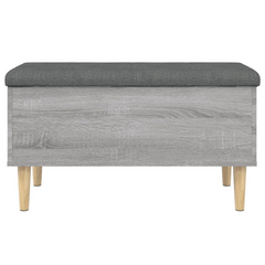 Grey Sonoma Storage Bench 82x42x46 cm - Engineered Wood with Cushion