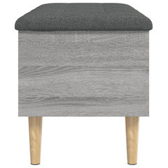 Grey Sonoma Storage Bench 82x42x46 cm - Engineered Wood with Cushion