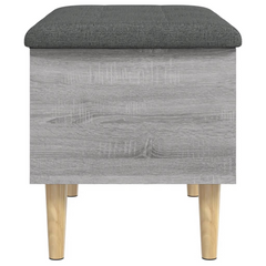 Grey Sonoma Storage Bench - 62x42x46 cm, Engineered Wood with Dark Grey Cushion