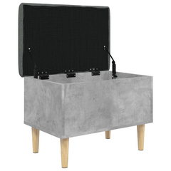 Storage Bench with Cushion, Concrete Grey, 62x42x46 cm - Engineered Wood, Ample Storage, Modern Design