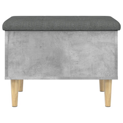 Storage Bench with Cushion, Concrete Grey, 62x42x46 cm - Engineered Wood, Ample Storage, Modern Design