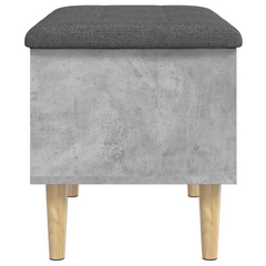 Storage Bench with Cushion, Concrete Grey, 62x42x46 cm - Engineered Wood, Ample Storage, Modern Design