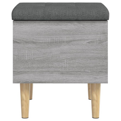 Grey Sonoma Storage Bench with Cushioned Seat, 42x42x46 cm - Engineered Wood