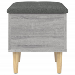 Grey Sonoma Storage Bench with Cushioned Seat, 42x42x46 cm - Engineered Wood