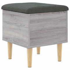 Grey Sonoma Storage Bench with Cushioned Seat, 42x42x46 cm - Engineered Wood