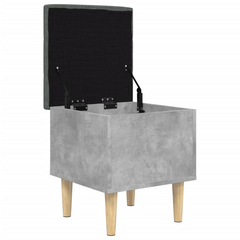 Storage Bench Concrete Grey | 42x42x46 cm | Engineered Wood with Cushioned Seat