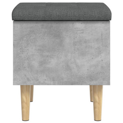 Storage Bench Concrete Grey | 42x42x46 cm | Engineered Wood with Cushioned Seat