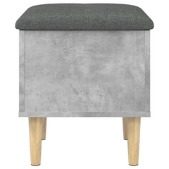 Storage Bench Concrete Grey | 42x42x46 cm | Engineered Wood with Cushioned Seat