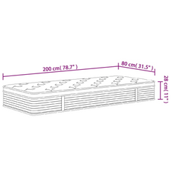 Medium Pocket Spring Mattress - 80x200 cm | Optimal Support & Comfort