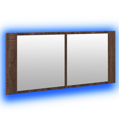 LED Bathroom Mirror Cabinet Brown Oak 100x12x45 cm