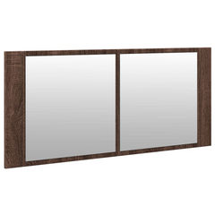 LED Bathroom Mirror Cabinet Brown Oak 100x12x45 cm