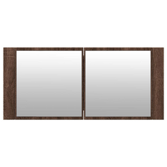 LED Bathroom Mirror Cabinet Brown Oak 100x12x45 cm