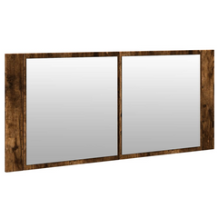 LED Bathroom Mirror Cabinet Smoked Oak 100x12x45 cm