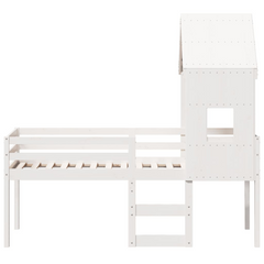 High Sleeper Bed | White | 80x200 cm | Solid Pine Wood | Ideal for Kids' Rooms