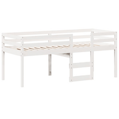 High Sleeper Bed | White | 80x200 cm | Solid Pine Wood | Ideal for Kids' Rooms