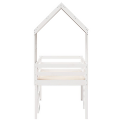 High Sleeper Bed | White | 80x200 cm | Solid Pine Wood | Ideal for Kids' Rooms