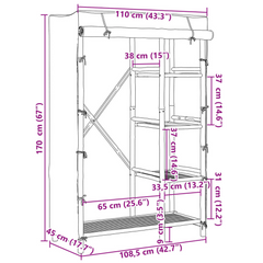 Bamboo Wardrobe - Stylish and Practical Storage Solution, 110x45x170 cm