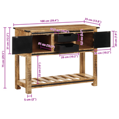 Solid Mango Wood Console Table – 100x35x75 cm, Sturdy & Stylish Hallway Entry Table