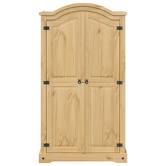 Corona Wardrobe 102x52x186 cm - Solid Pine Wood, Rustic Design with Ample Storage