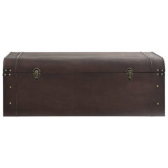 Dark Brown Treasure Chest with Latches, 110x50x39.5 cm - Multifunctional Storage Box and Coffee Table