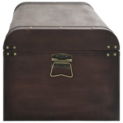 Dark Brown Treasure Chest with Latches, 110x50x39.5 cm - Multifunctional Storage Box and Coffee Table