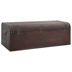 Dark Brown Treasure Chest with Latches, 110x50x39.5 cm - Multifunctional Storage Box and Coffee Table