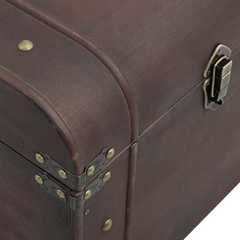 Dark Brown Treasure Chest with Latches, 110x50x39.5 cm - Multifunctional Storage Box and Coffee Table