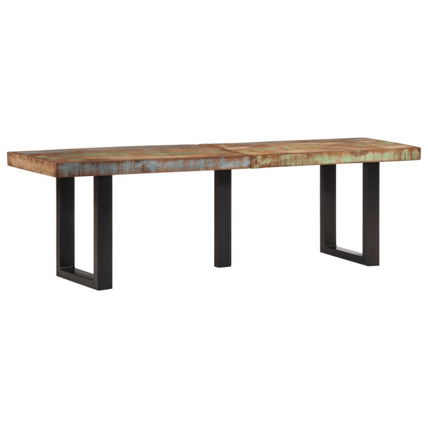 Bench 160 cm Solid Wood Reclaimed and Steel