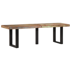 Bench 160 cm Solid Wood Reclaimed and Steel