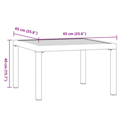 Garden Coffee Table - Black Aluminium, 65x65x40 cm | Durable & Stylish Outdoor Furniture