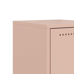 Stylish Pink Bedside Cabinet - Cold-Rolled Steel, 36x38.5x43.5 cm, Easy to Move with Wheels