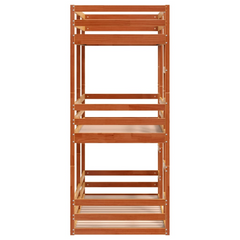 Triple Bunk Bed - Solid Pine Wood, Wax Brown Finish, 90x200 cm, Space-Saving Design