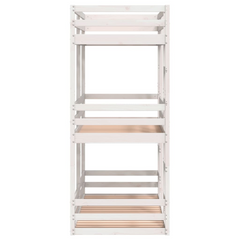 Triple Bunk Bed - White 90x200 cm Solid Pine Wood - Space-Saving & Durable