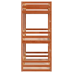 Triple Bunk Bed - Space-Saving Solid Pine Wood Design, Wax Brown Finish, 75x190 cm Small Single