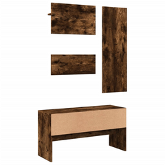 Hallway Furniture Set - 4 Piece, Smoked Oak Finish, Space-Saving Design