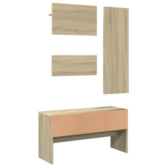 4 Piece Hallway Furniture Set - Sonoma Oak Engineered Wood - Elegant Entryway Solution