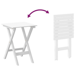 Solid Wood Poplar Rocking Chair with Foldable Table - White, Comfortable & Durable Outdoor Furniture Set