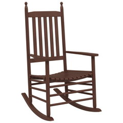 Solid Wood Poplar Rocking Chair with Foldable Table in Brown – Perfect for Indoor and Outdoor Relaxation