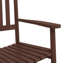 Solid Wood Poplar Rocking Chair with Foldable Table in Brown – Perfect for Indoor and Outdoor Relaxation