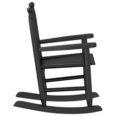 Rocking Chairs for Children - 2 pcs Black Solid Wood Poplar, Ideal for Ages 3-6