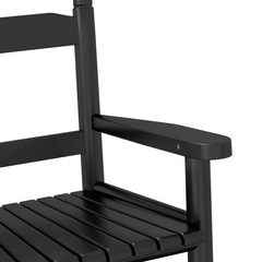 Rocking Chairs for Children - 2 pcs Black Solid Wood Poplar, Ideal for Ages 3-6