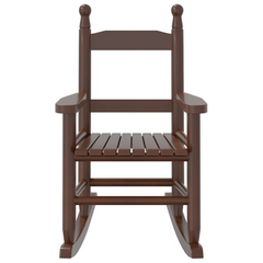 Brown Solid Wood Poplar Rocking Chairs for Children 2 pcs - Durable and Comfortable Outdoor & Indoor Seating