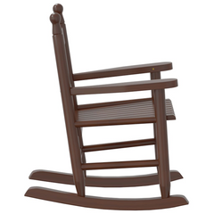 Brown Solid Wood Poplar Rocking Chairs for Children 2 pcs - Durable and Comfortable Outdoor & Indoor Seating